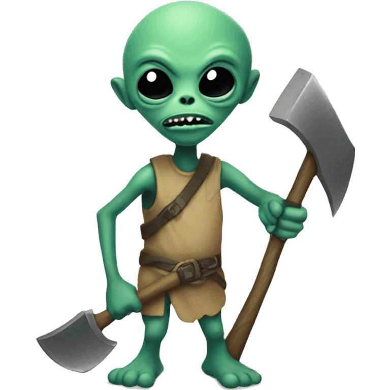 alien with a axe emoji