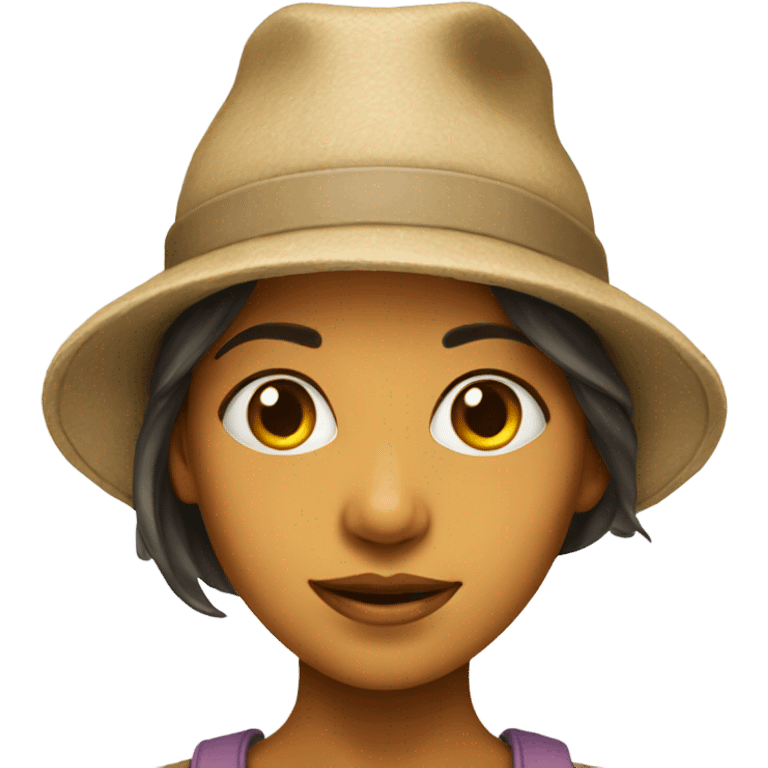 portrait of a girl with hat emoji