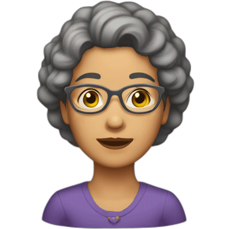 Anciana morena pelo muy corto emoji