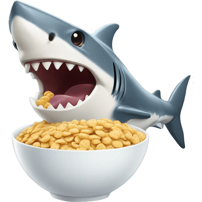 Shark eating cereal emoji