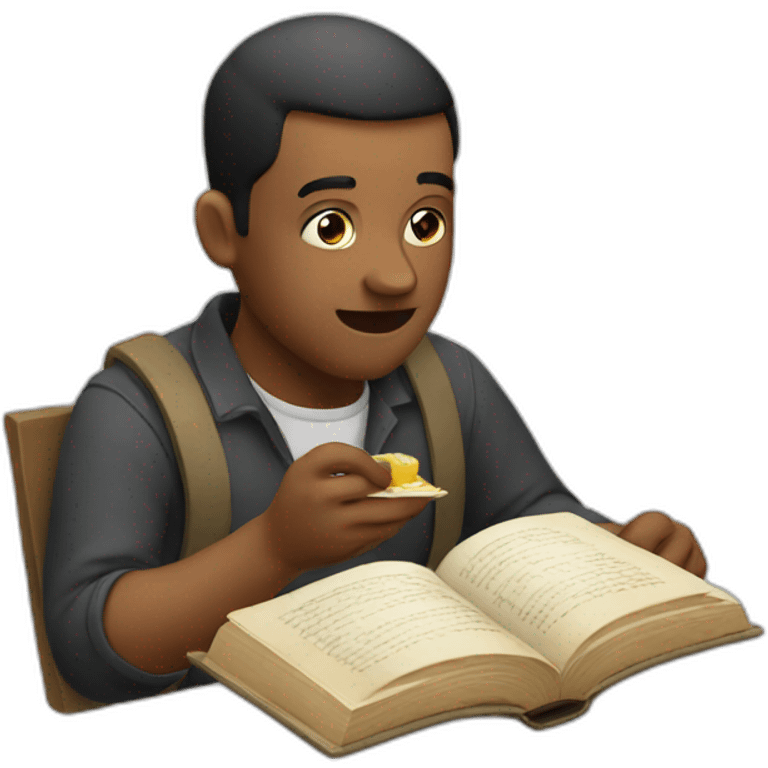 man eating book emoji