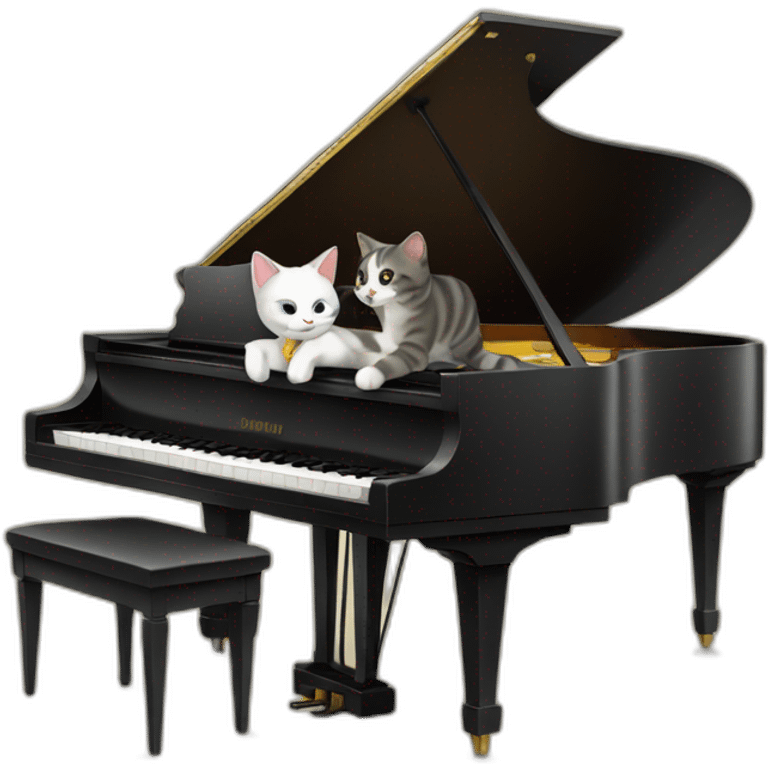 Cats walking on piano emoji