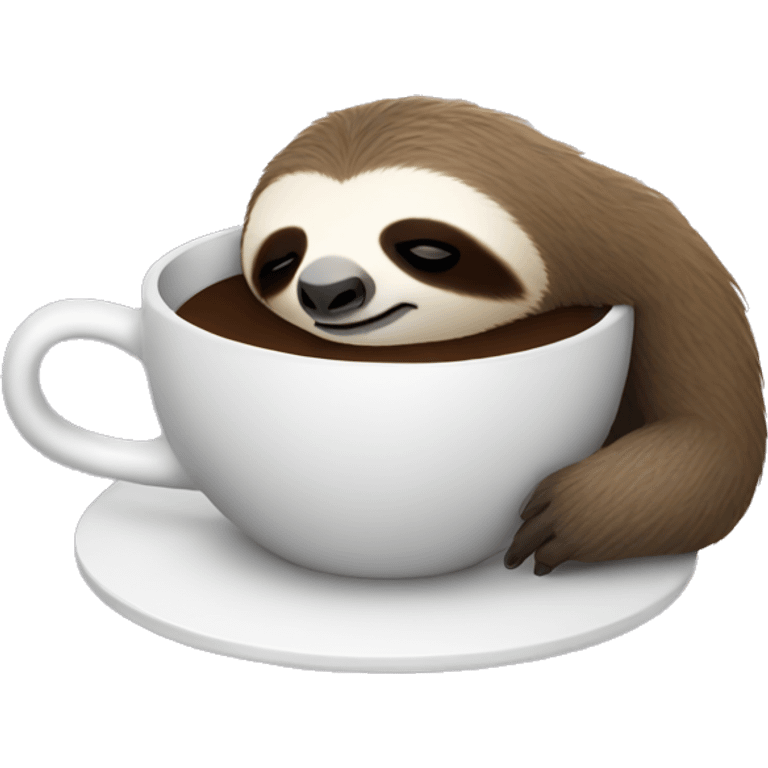 A Sleepy Sloth drinking coffee emoji