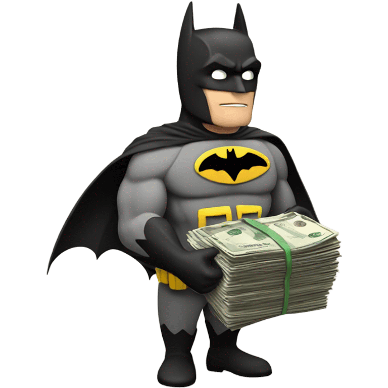 Batman offering money  emoji