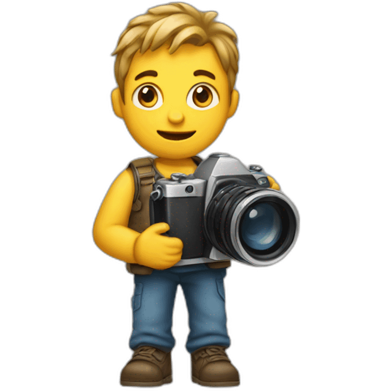 drawn little men holding a camera in his hands emoji