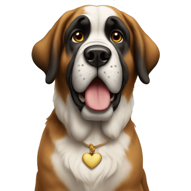 St. Bernard with love emoji