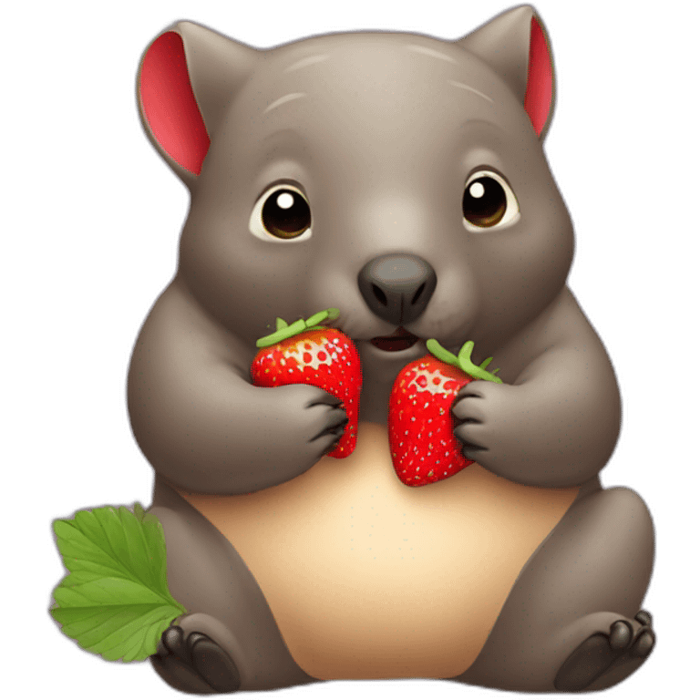 wombat eating a strawberry emoji