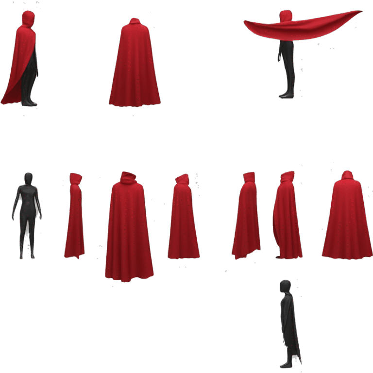 faceless mannequin flapping red cape emoji