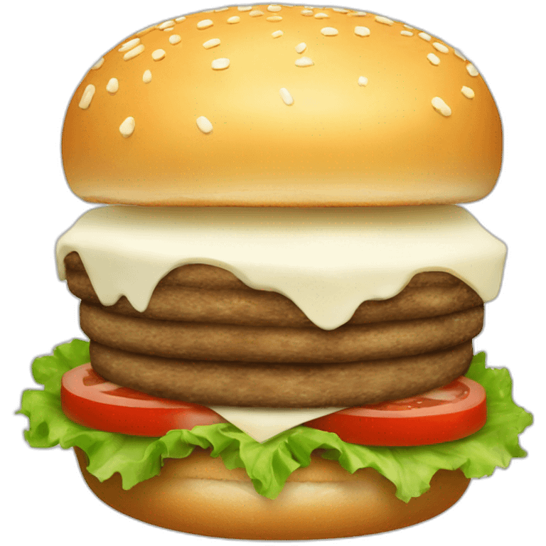 A burger with Camembert cheese emoji