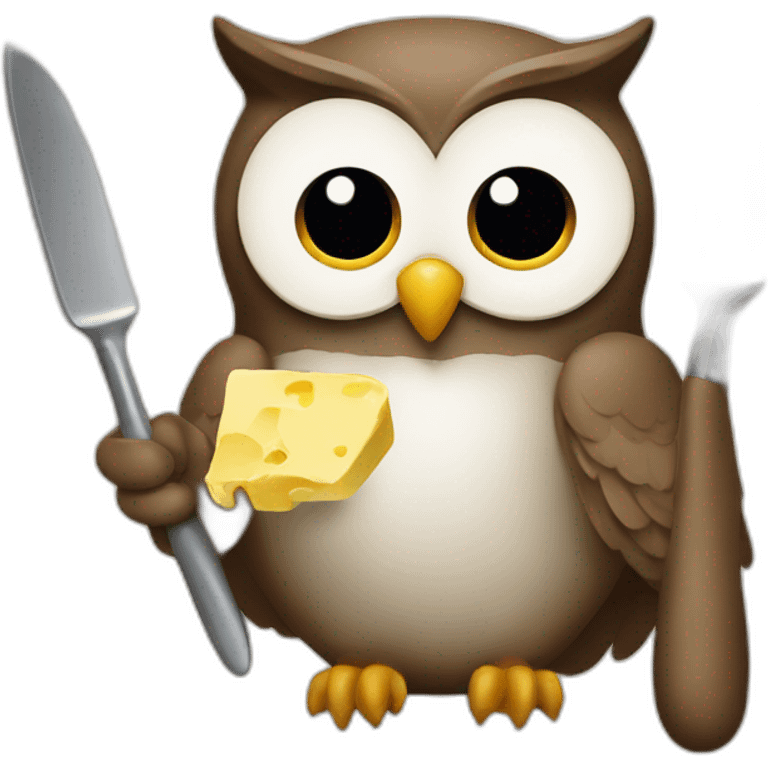 owl with butter knife emoji