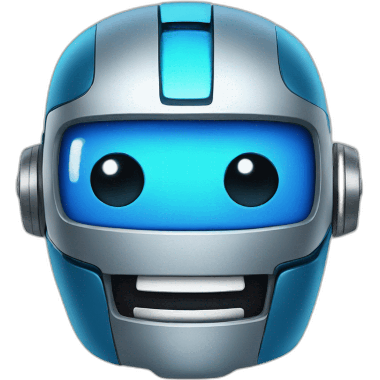 Robot blue smile good emoji