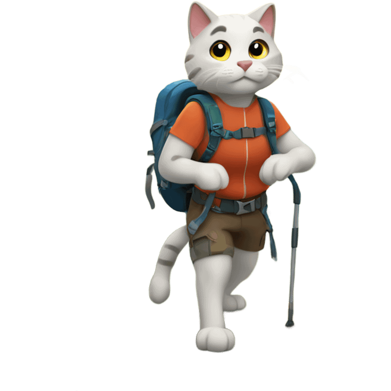 Cats hiking mountains emoji