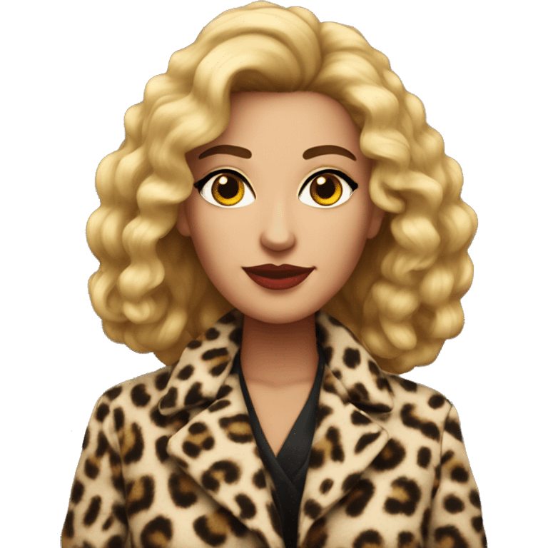 Beautiful mob wife with leopard coat  emoji