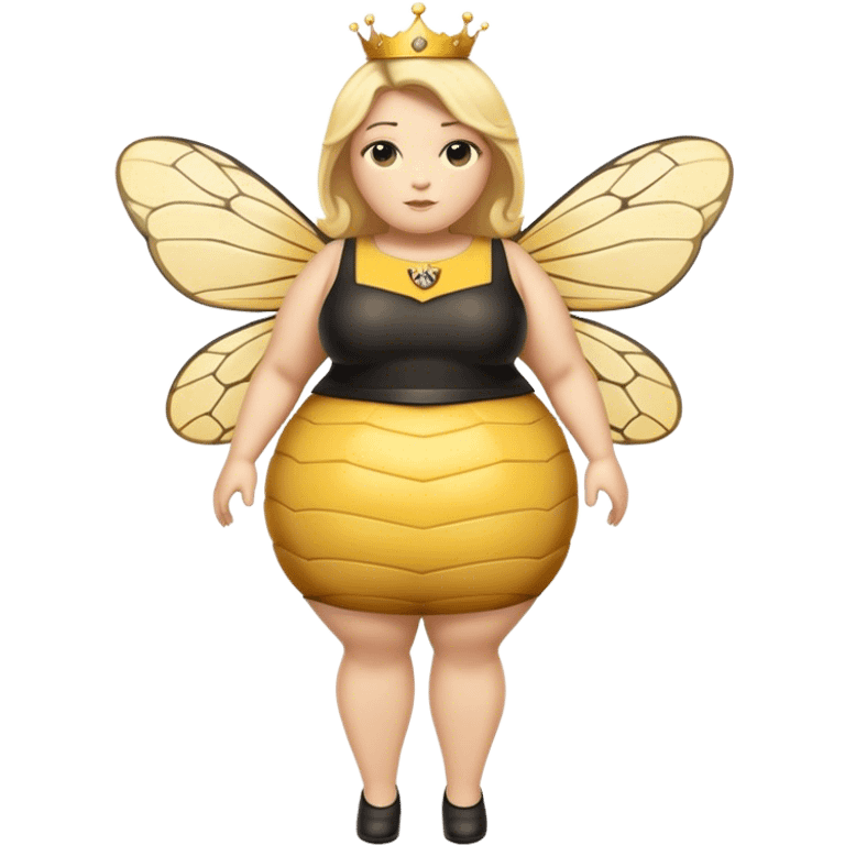 full body Plus size blonde lesbian queen bee emoji