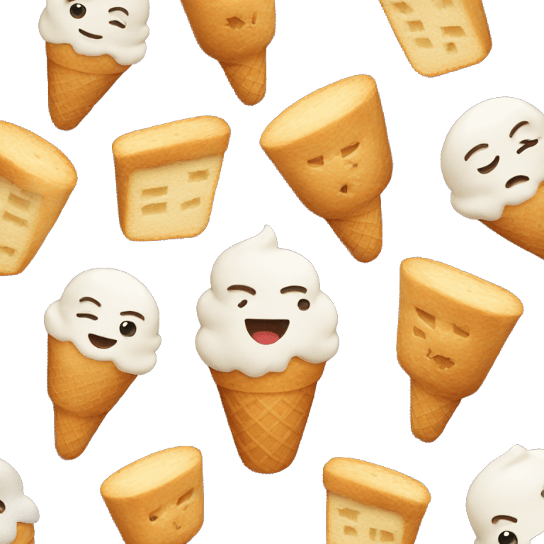 Ice cream with toast  emoji