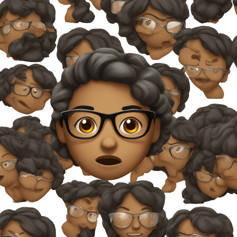 Furious black girl with glasses emoji