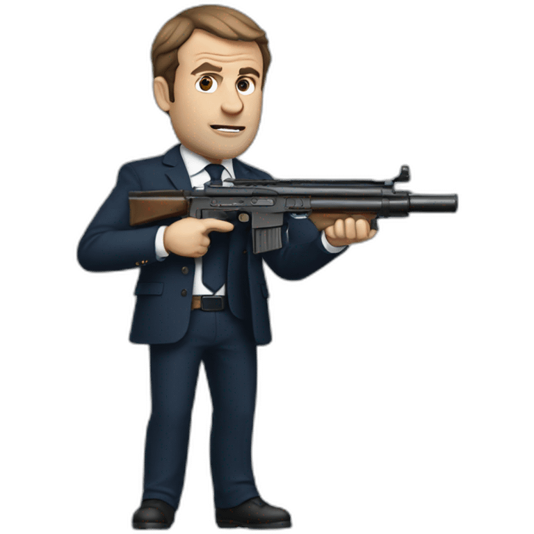 macron with a gun emoji