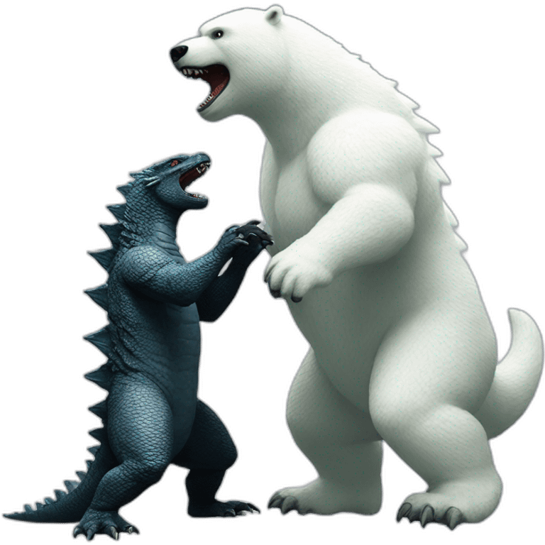 Godzilla fighting polar bear emoji