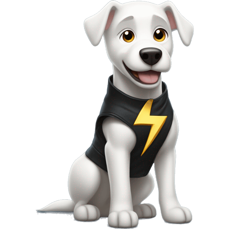 Bolt, Disney's iconic white dog with a black lightning bolt on the side of his coat and with super powers emoji