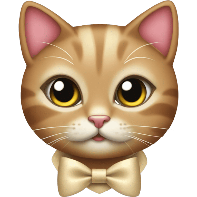 cat with coquette bows emoji