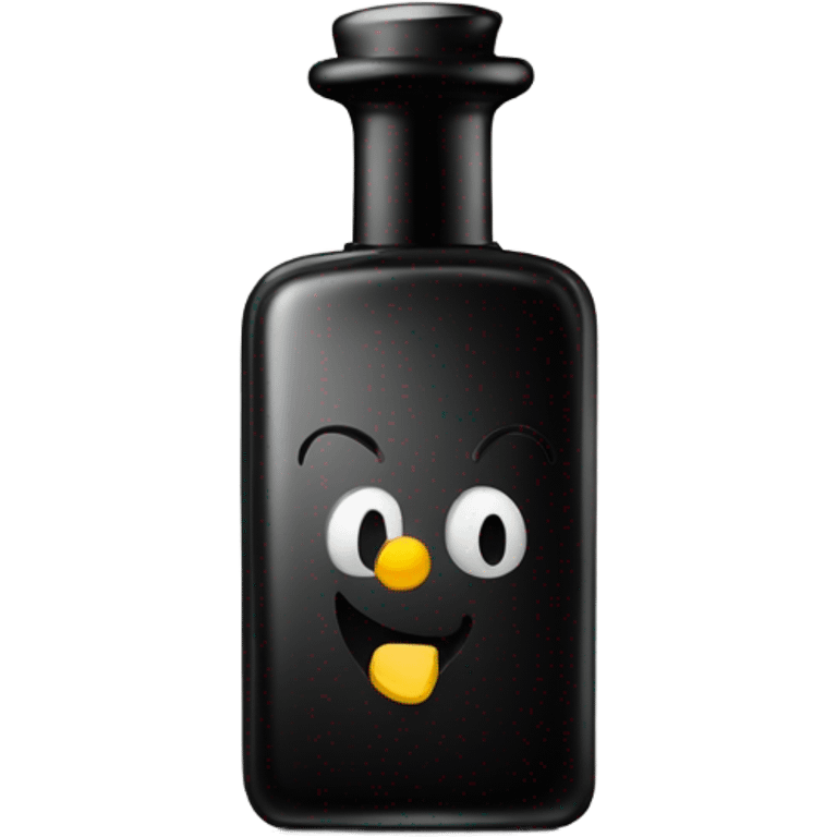 smiling perfume with black cap emoji