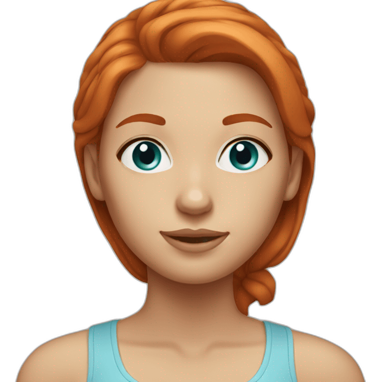 Redhead woman with light blu eyes emoji