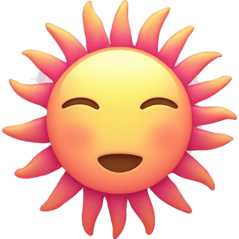 Pink sun emoji