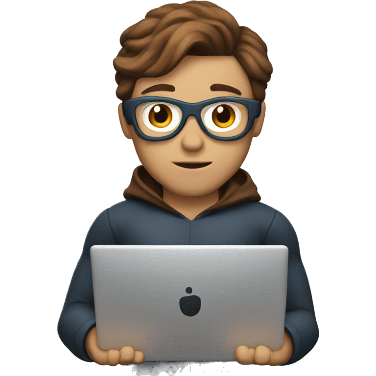 superhero with brown hair at the laptop emoji