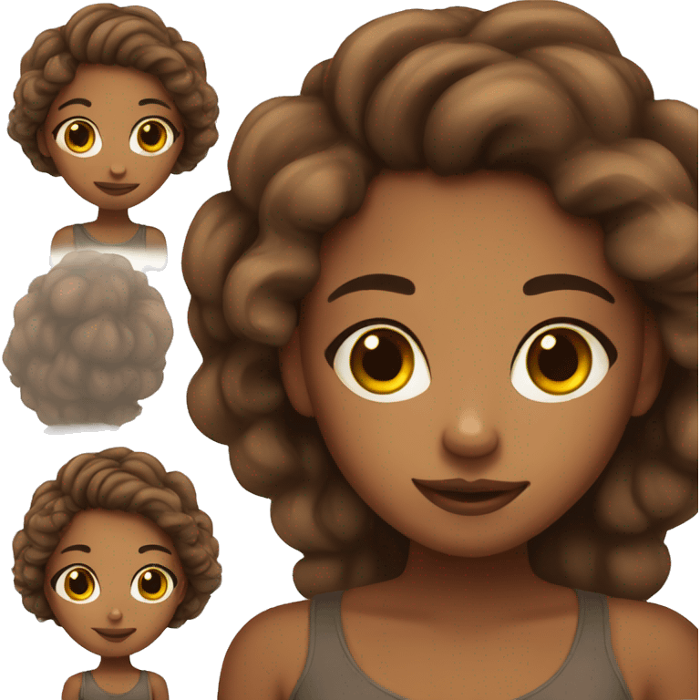 Cute brown skin girl emoji