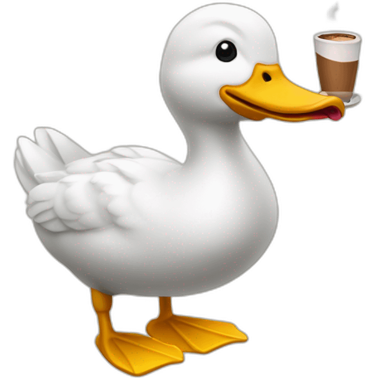 Canard qui boit un café emoji