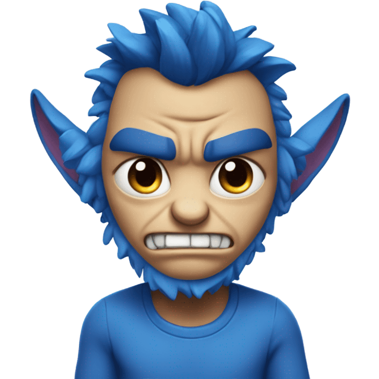 Angry blue stitch emoji