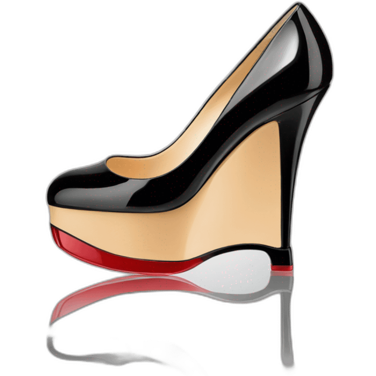 One WEDGE heel LOUBOUTIN black PATENT emoji