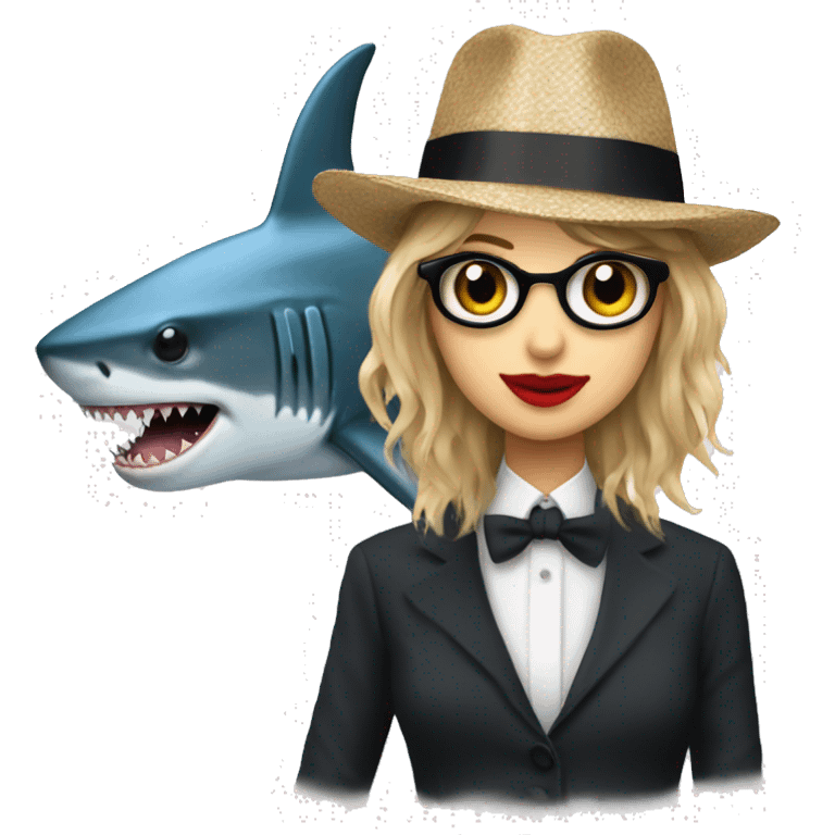 shark with Taylor Swifth tophat emoji