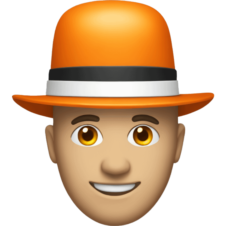 orange bowler hat with white band emoji