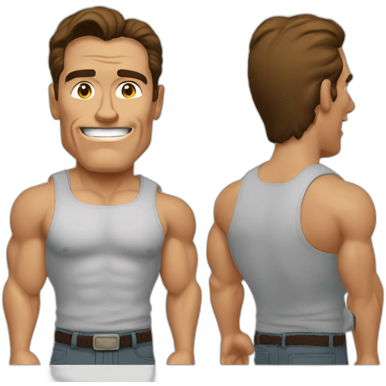 arnold schwarzenegger cartoon wearing henley emoji