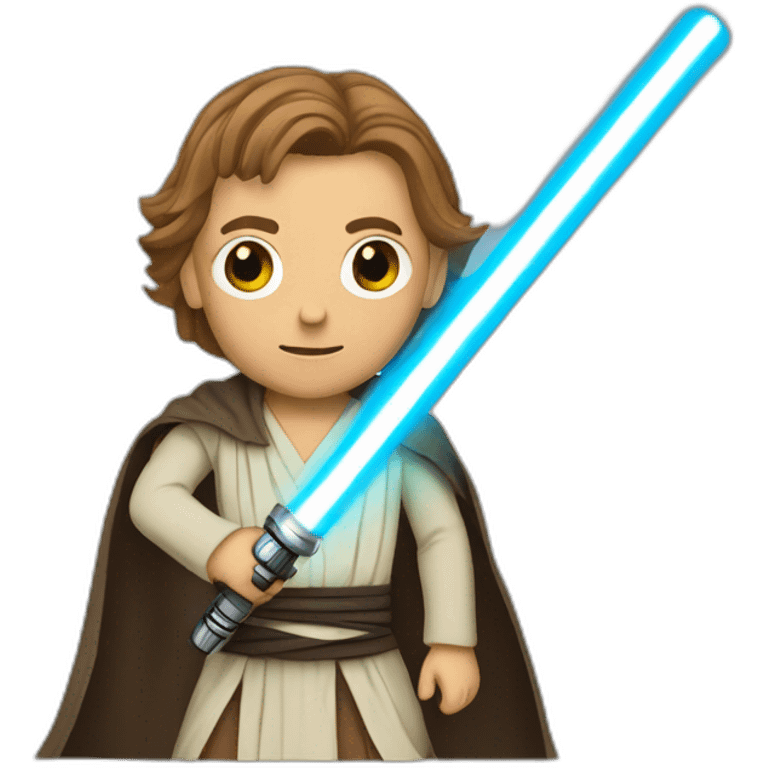 A jedi with a lightsaber emoji