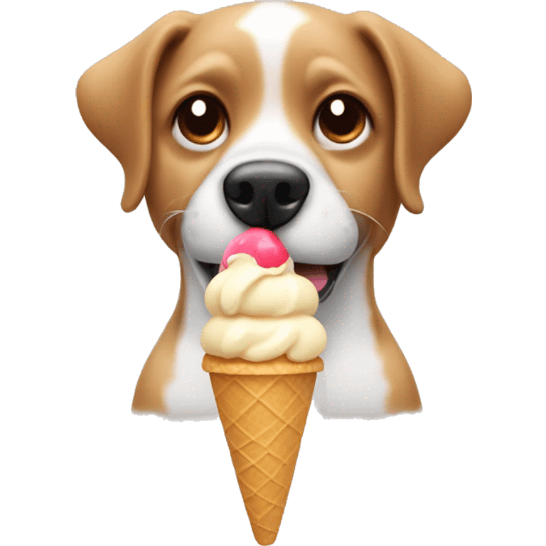 Dog eating ice cream emoji