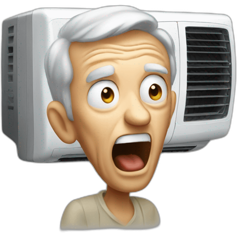 old man screaming at air conditioner emoji