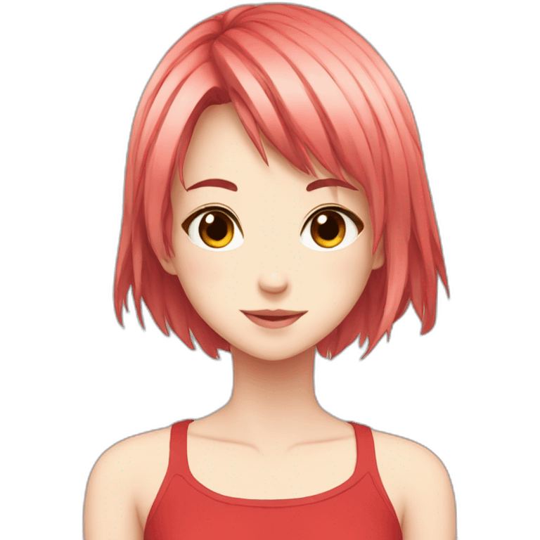 anime girl red emoji