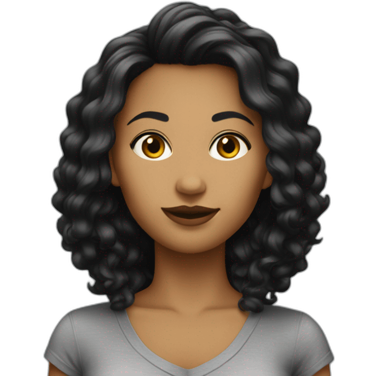 femme cheveux noir court emoji