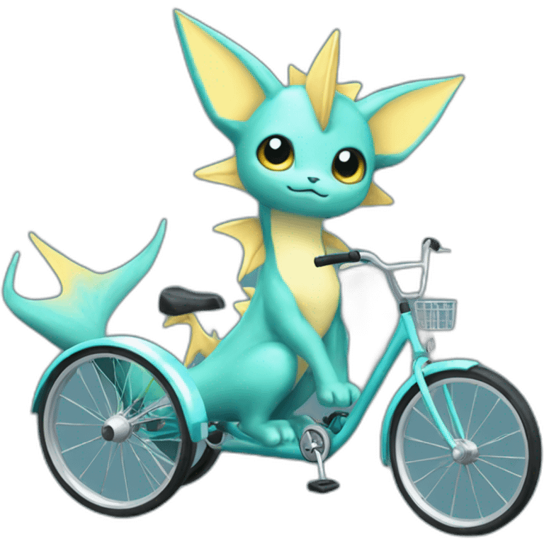 Vaporeon en un triciclo emoji