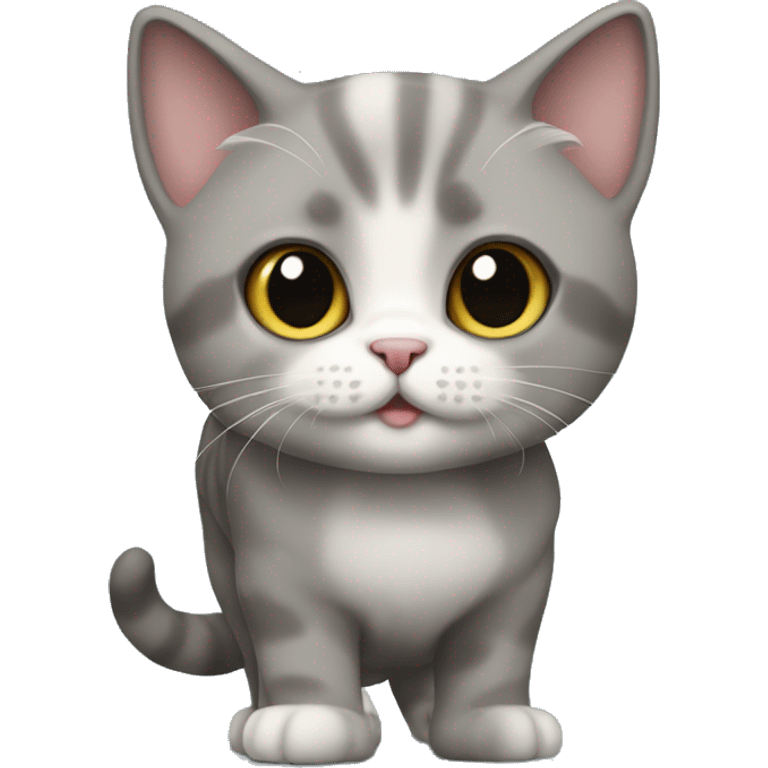 Gray munchkin cat standing emoji