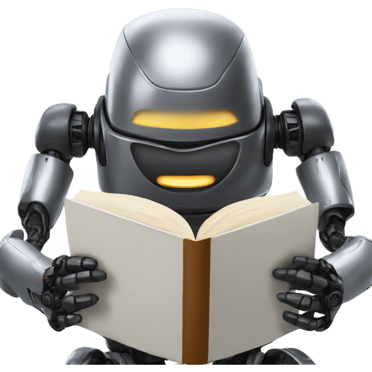 robot reading a book emoji