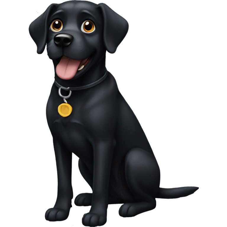 Black dog  emoji