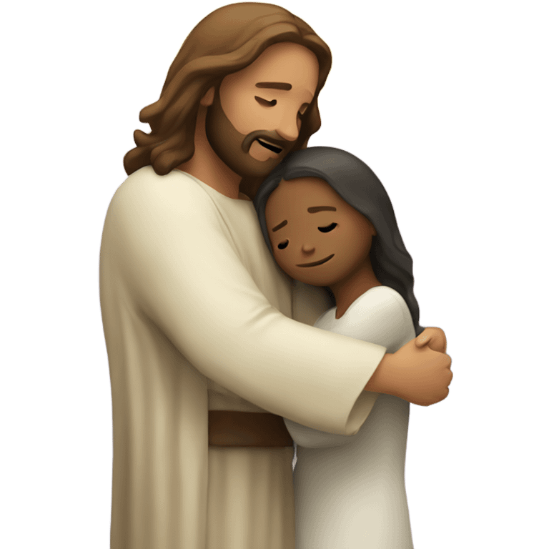 jesus hugging girl emoji