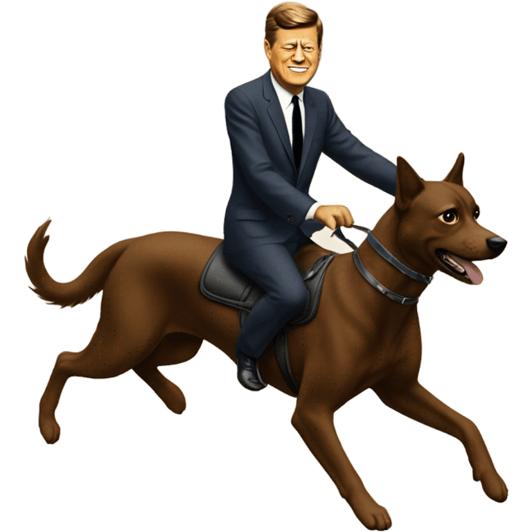 JFK riding a dog emoji