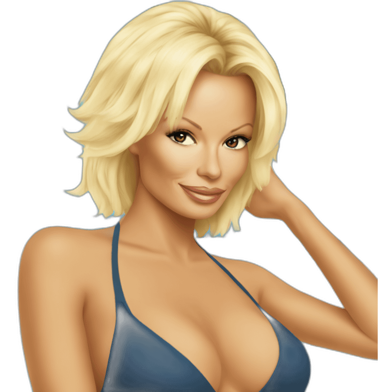 pamela anderson wearing suimsuit emoji