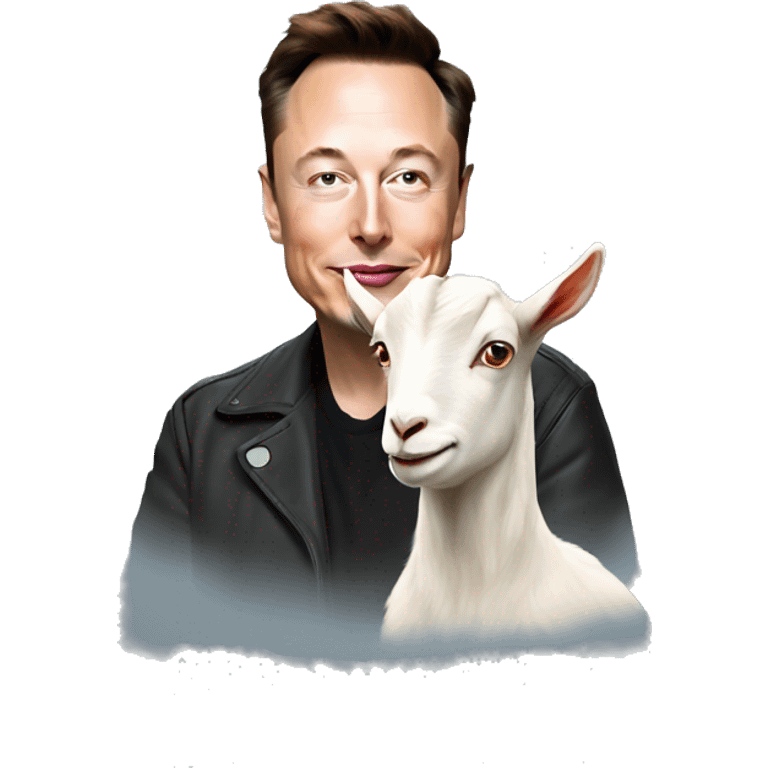 elon musk with a goat emoji