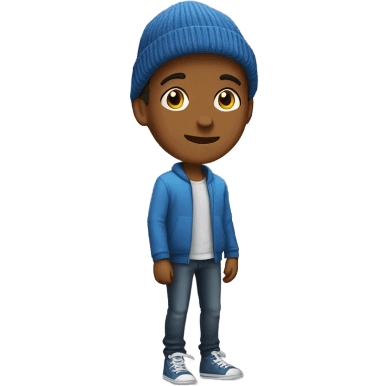 Teen boy with beanie emoji