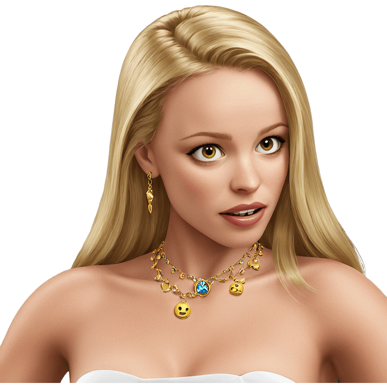 blonde girl with jewelry emoji